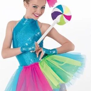 Weissman Sparkling Blue and Pink Kids Dance Costume